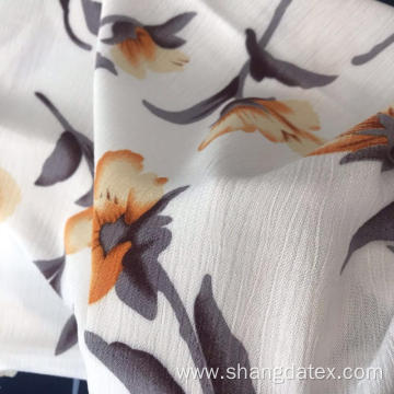 Flower Design Rayon Crepe Print Fabric